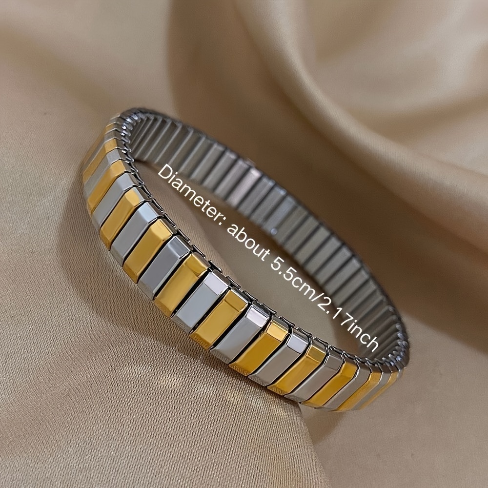 Classic 9MM Stainless Steel Elastic Stretch Bracelet